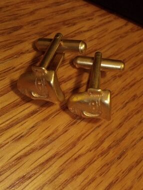 Gold African Head Cufflinks for Men - Classic Gold Tone